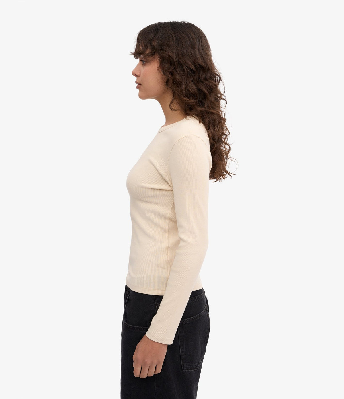 Colorful Standard Women Organic Rib LS T-Shirt Ivory White - vista 2