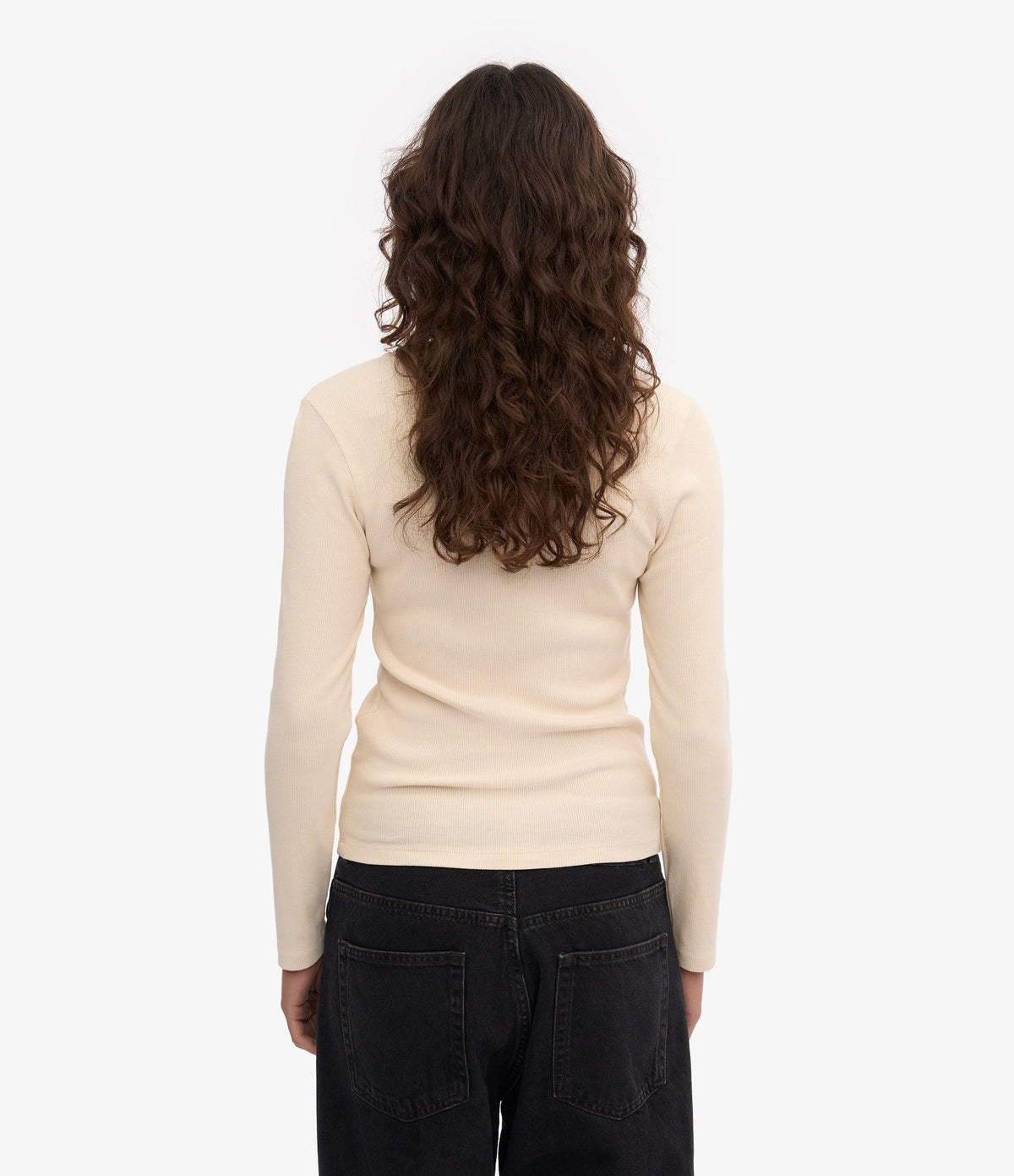 Colorful Standard Women Organic Rib LS T-Shirt Ivory White - vista 3
