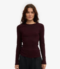 Colorful Standard Women Organic Rib LS T-Shirt Oxblood Red - vista 1
