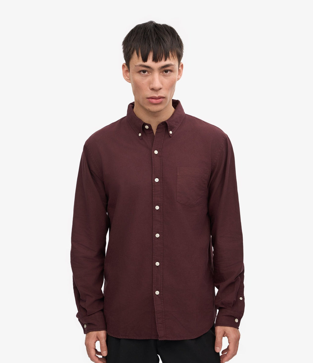 Colorful Standard Organic Button Down Shirt Oxblood Red