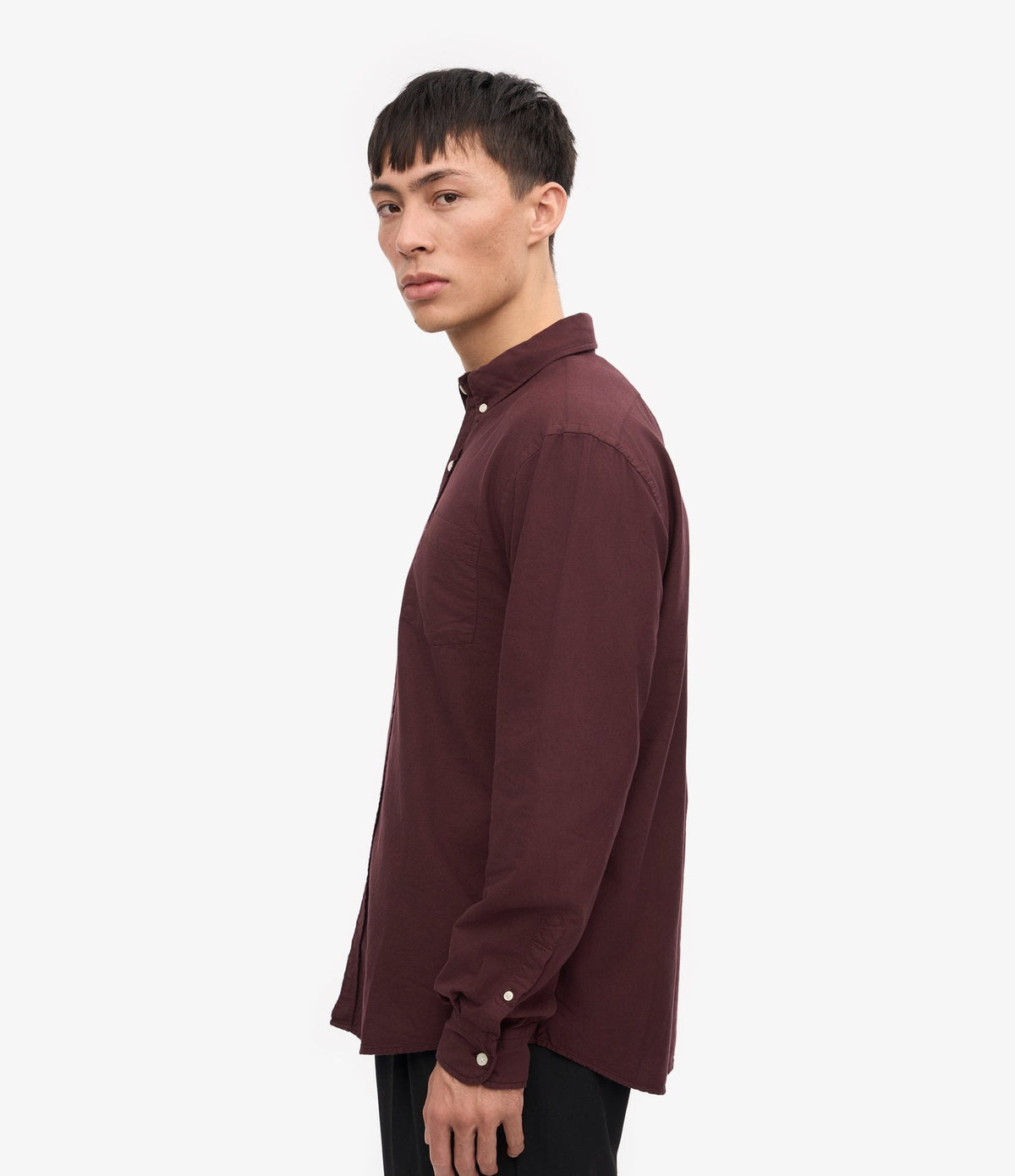 Colorful Standard Organic Button Down Shirt Oxblood Red - vista 2