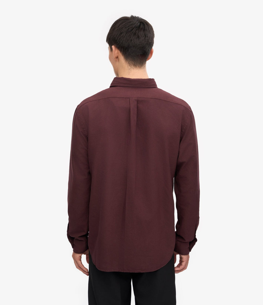 Colorful Standard Organic Button Down Shirt Oxblood Red - vista 3