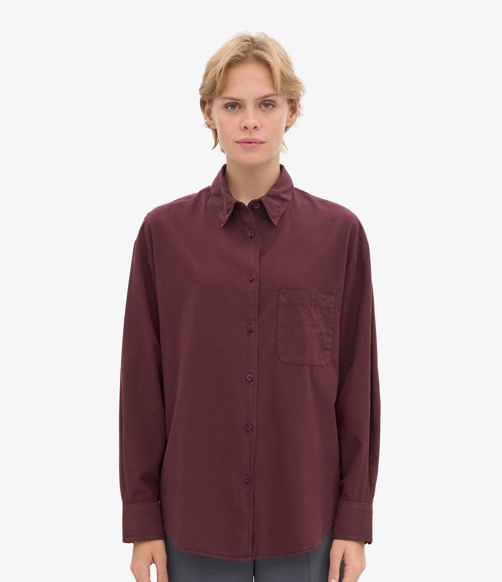 Colorful Standard Organic Oversized Shirt Oxblood Red - vista 1
