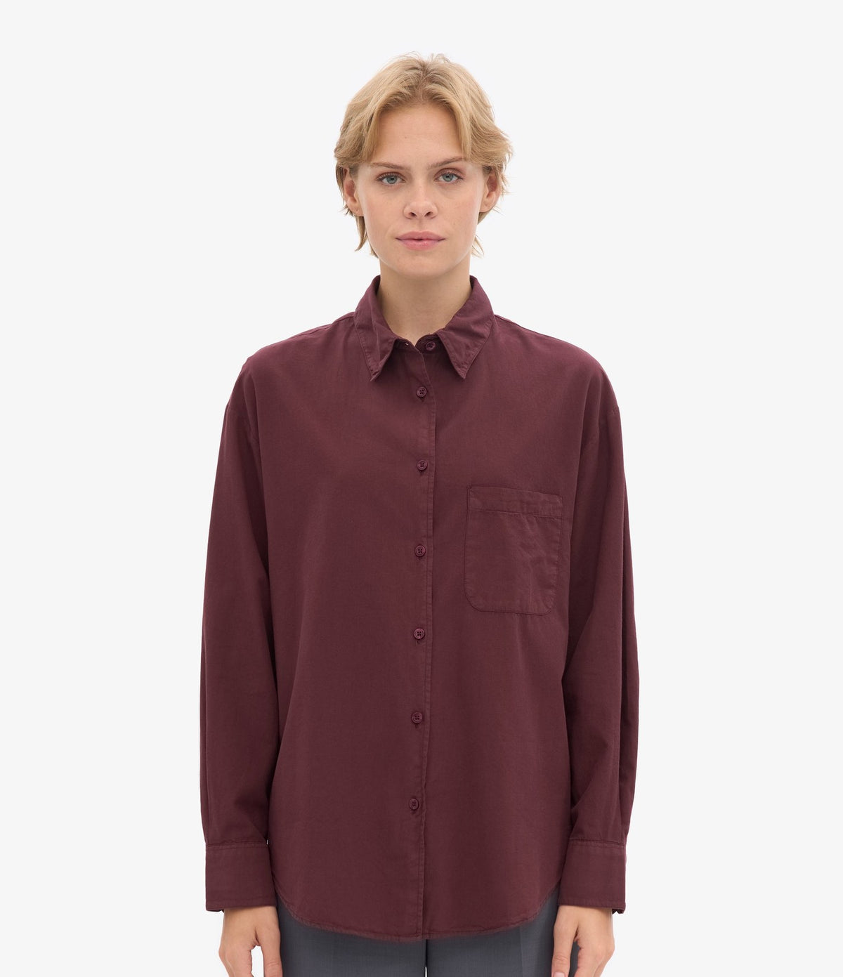Colorful Standard Organic Oversized Shirt Oxblood Red - vista 1
