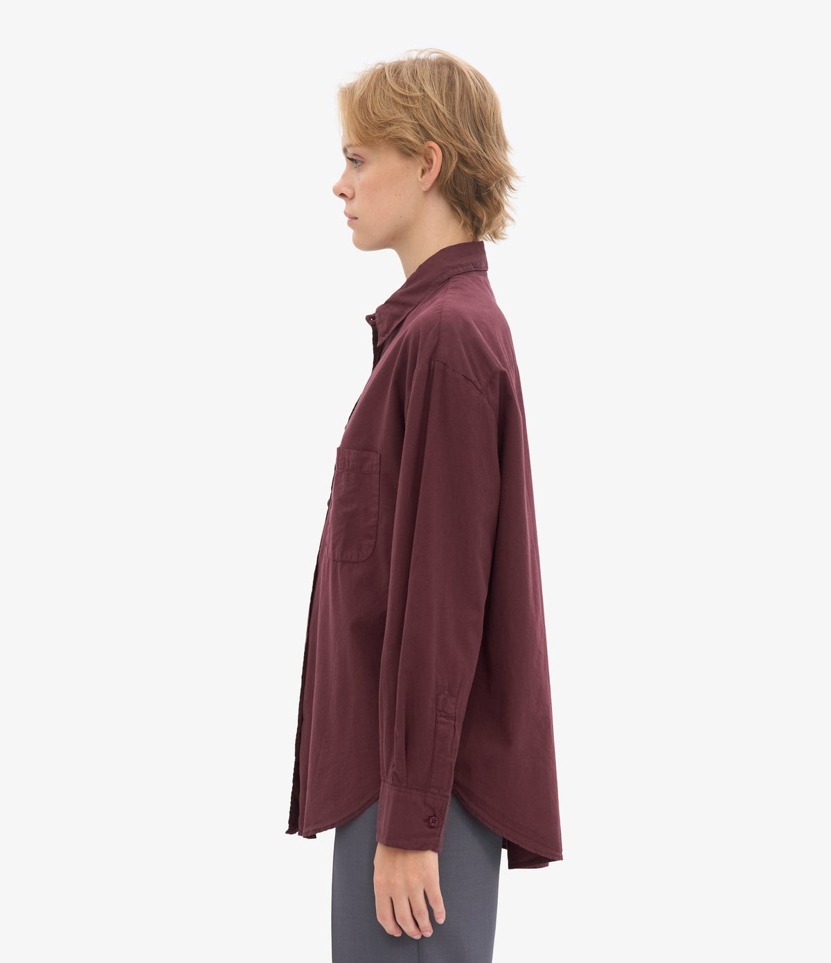 Colorful Standard Organic Oversized Shirt Oxblood Red - vista 2