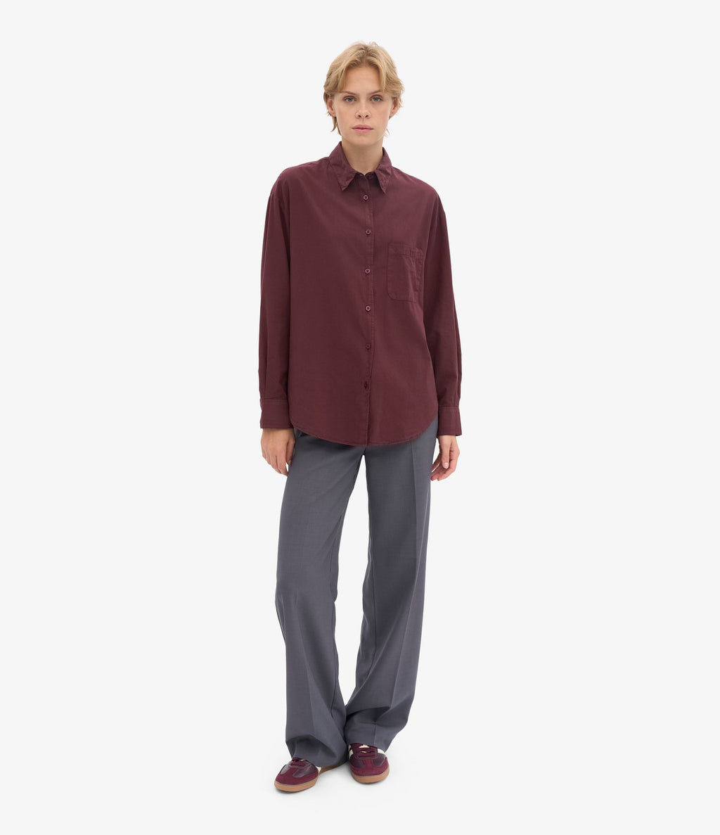 Colorful Standard Organic Oversized Shirt Oxblood Red - vista 4