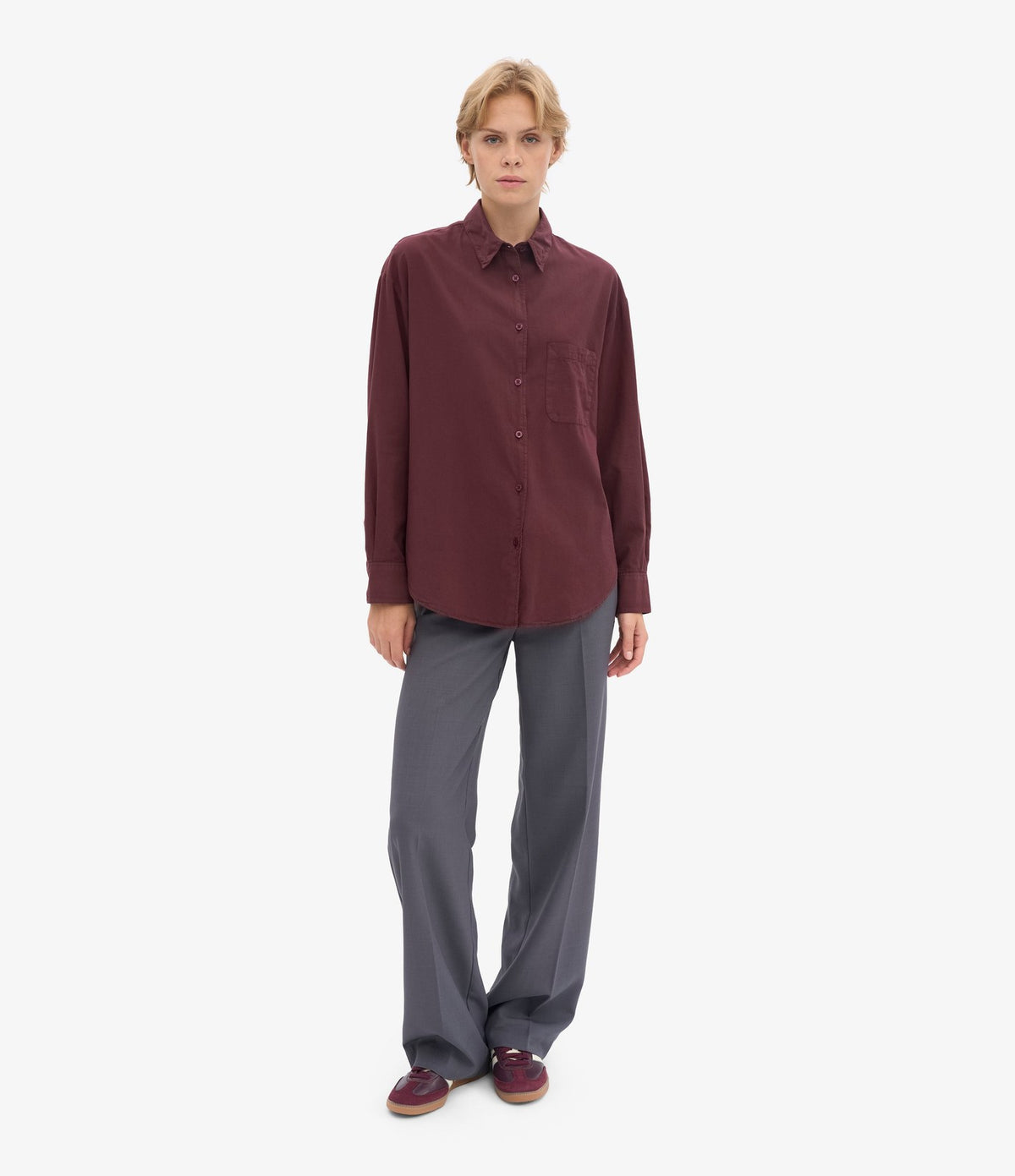 Colorful Standard Organic Oversized Shirt Oxblood Red - vista 4