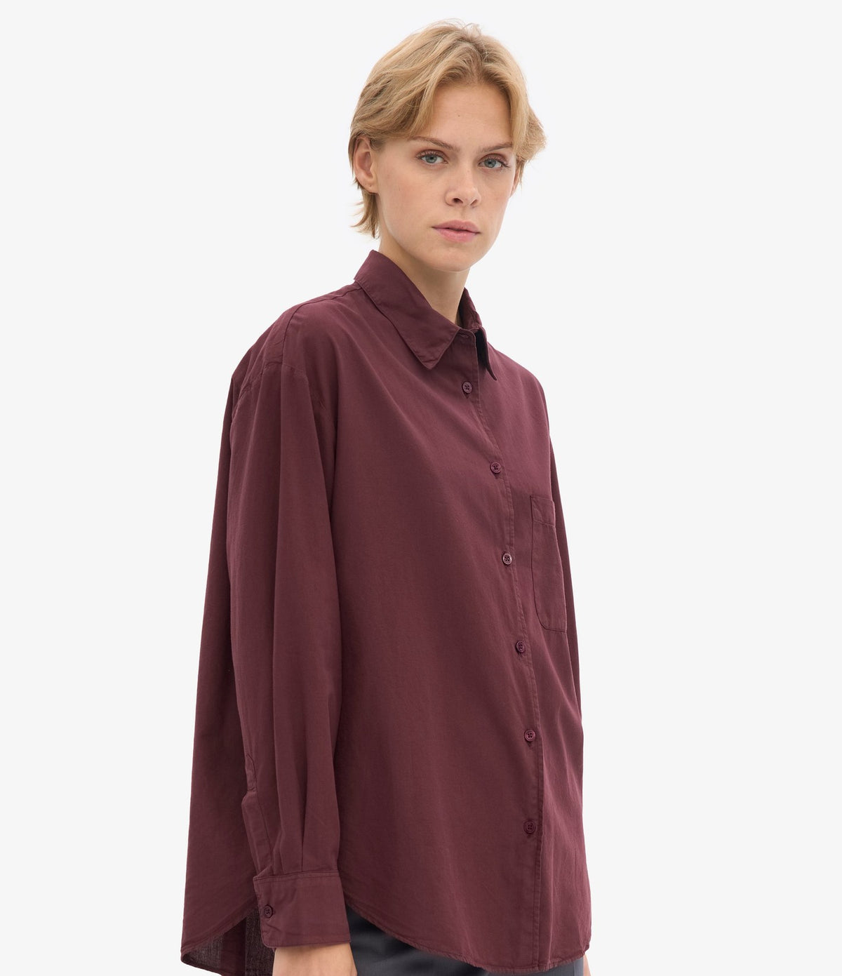 Colorful Standard Organic Oversized Shirt Oxblood Red - vista 5