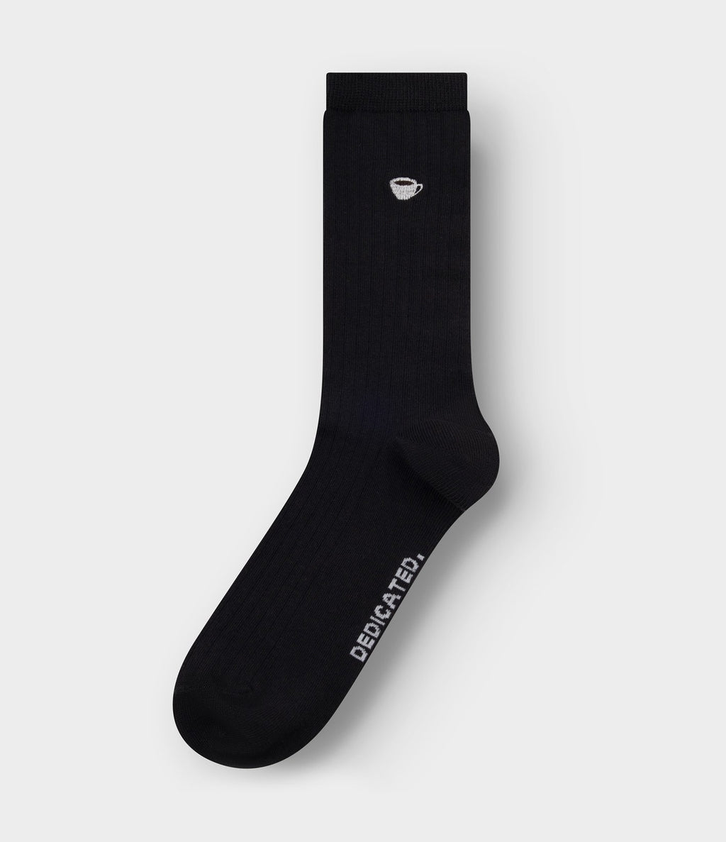 Dedicated Rib Socks Knivsta Coffee Cup Black