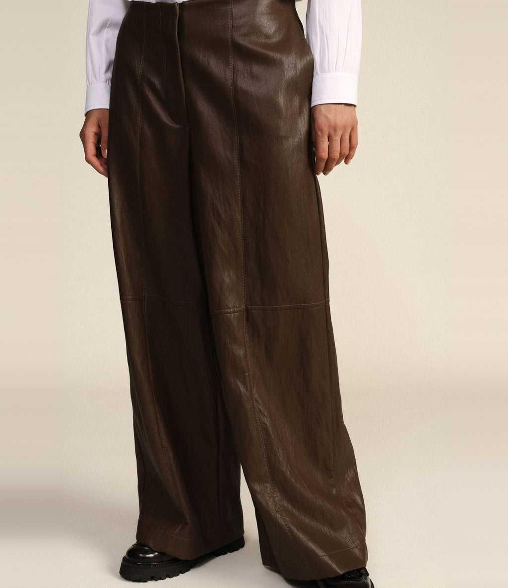 Dixie Pantalón palazzo de talle alto Oliva - vista 2