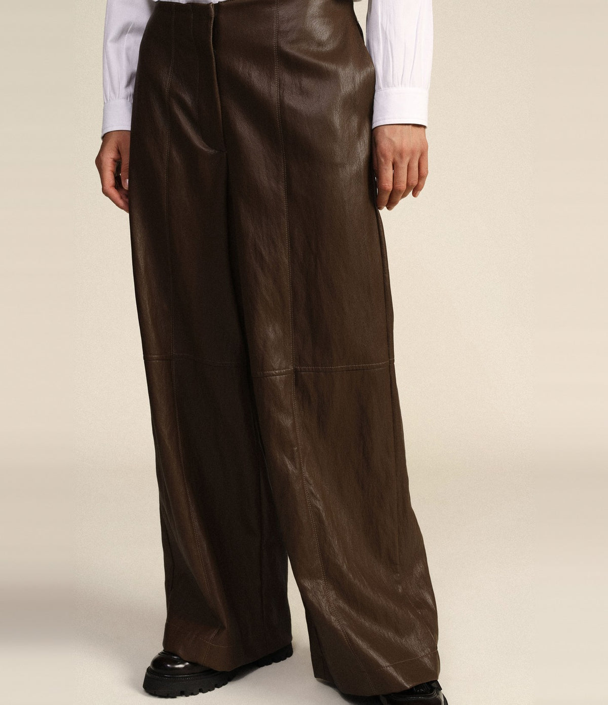 Dixie Pantalón palazzo de talle alto Oliva - vista 2