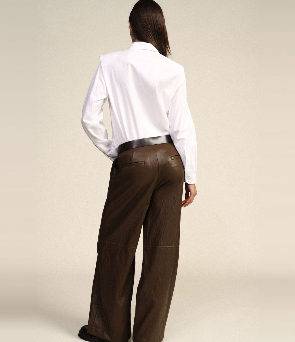 Dixie Pantalón palazzo de talle alto Oliva - vista 3