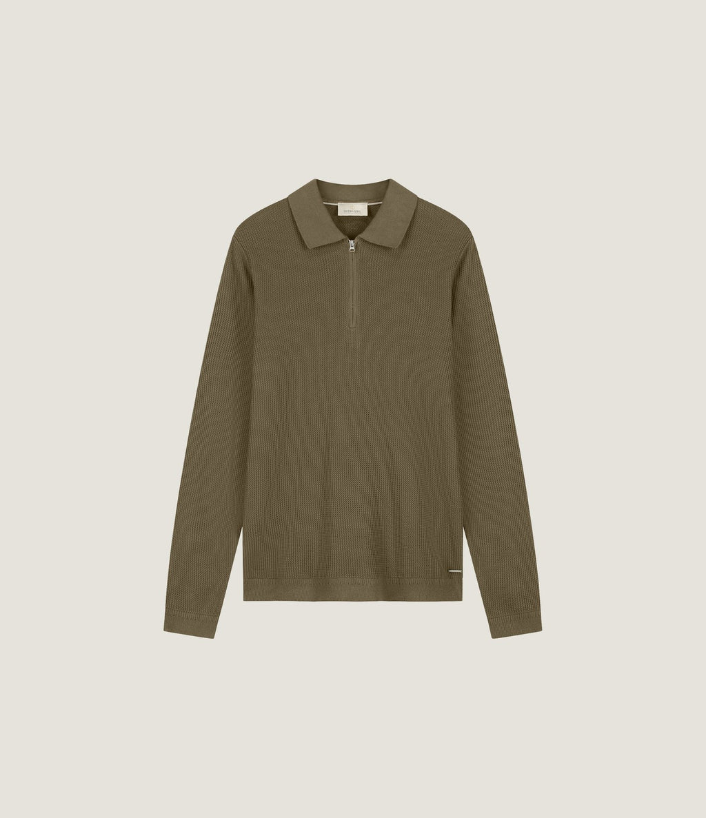 Dstrezzed Kostas Zip Polo Olive