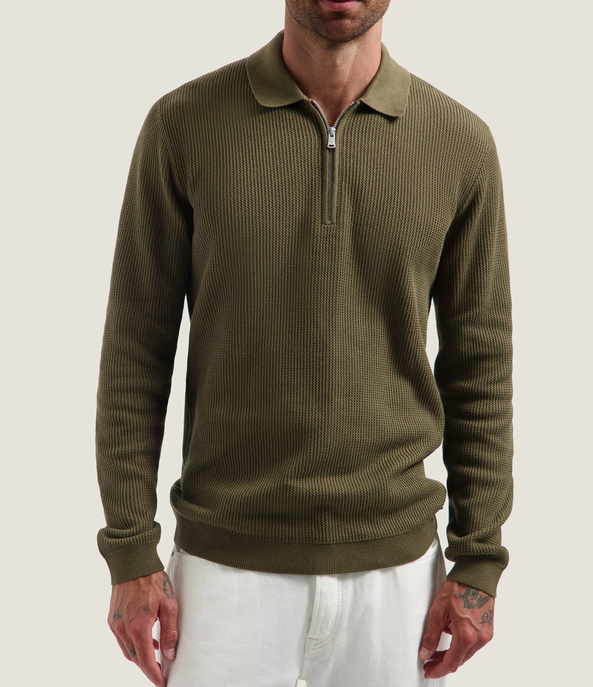 Dstrezzed Kostas Zip Polo Olive