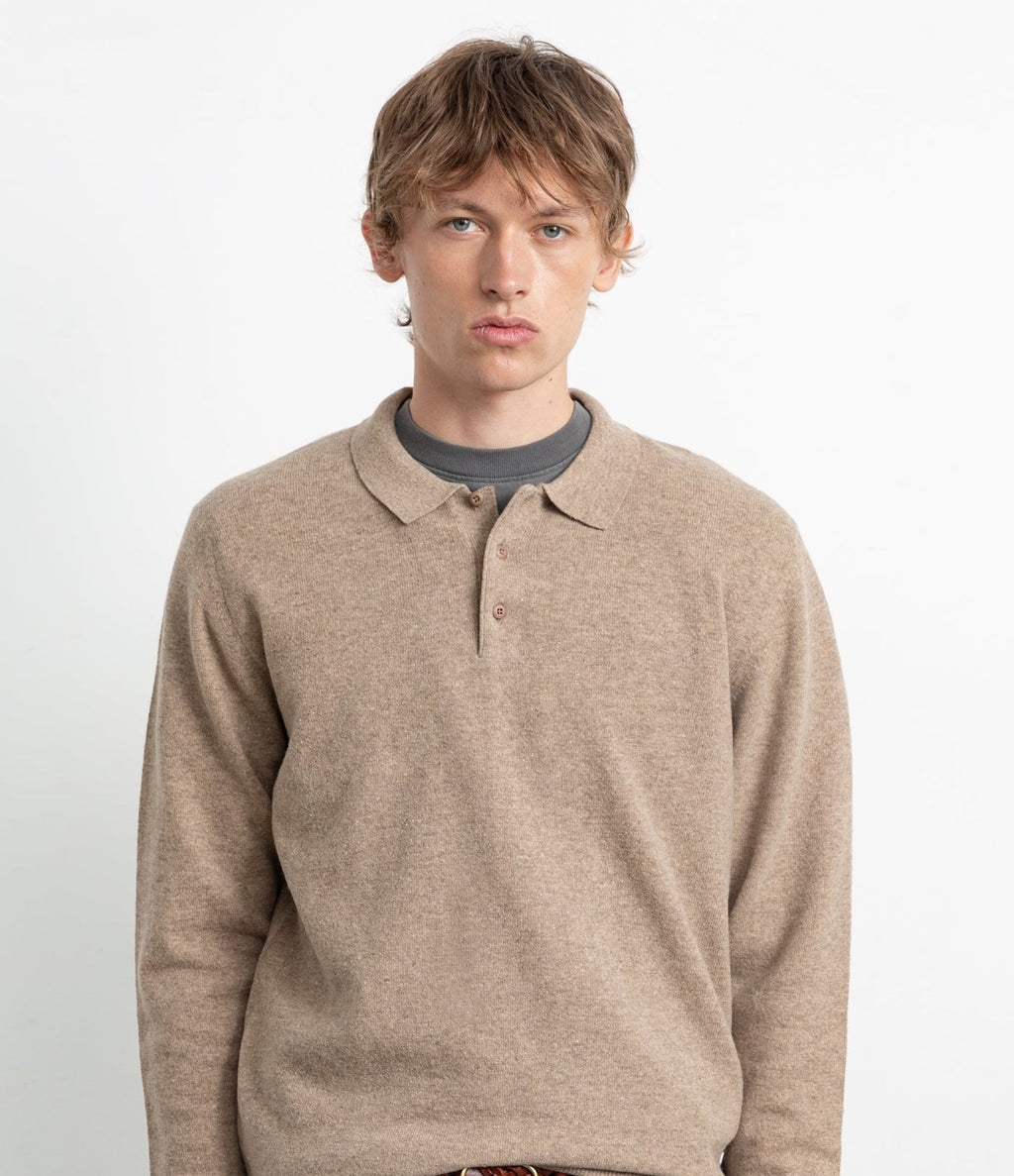 Edmmond Studios Wool Polo Plain Tan