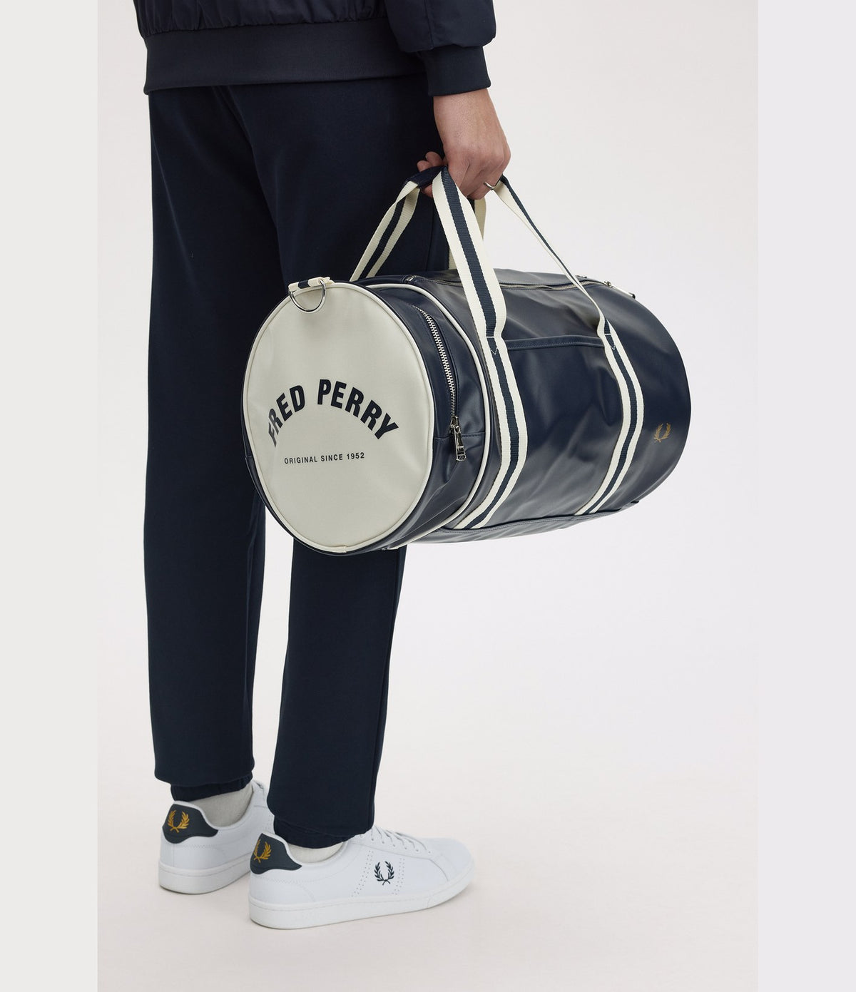 Fred Perry Classic Barrel Bag Navy Ecru