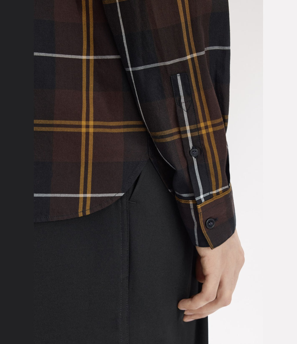 Fred Perry Twill Tartan Shirt Rich Brown