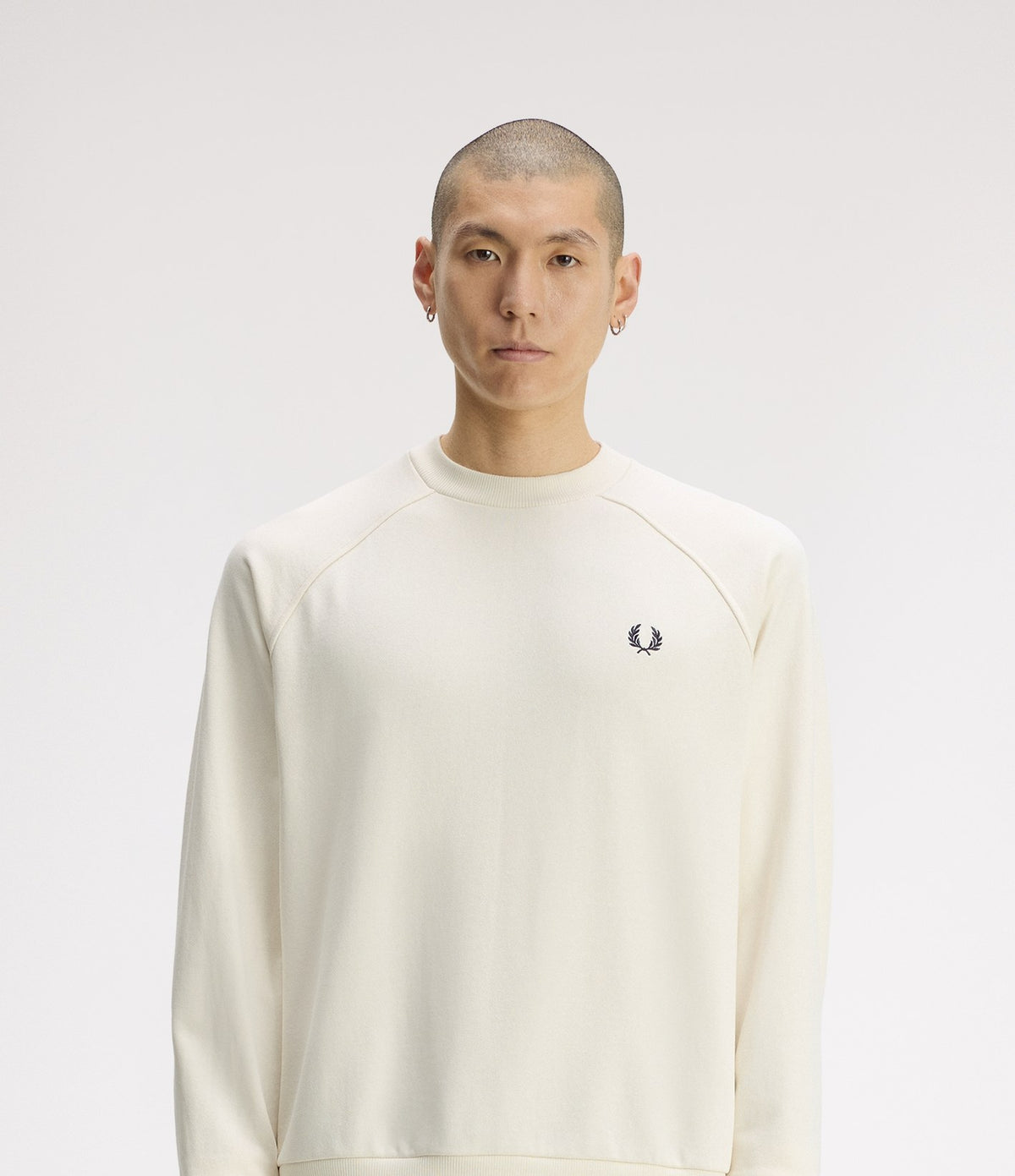 Fred Perry Tipped Crew Neck Sweatshirt Ecru