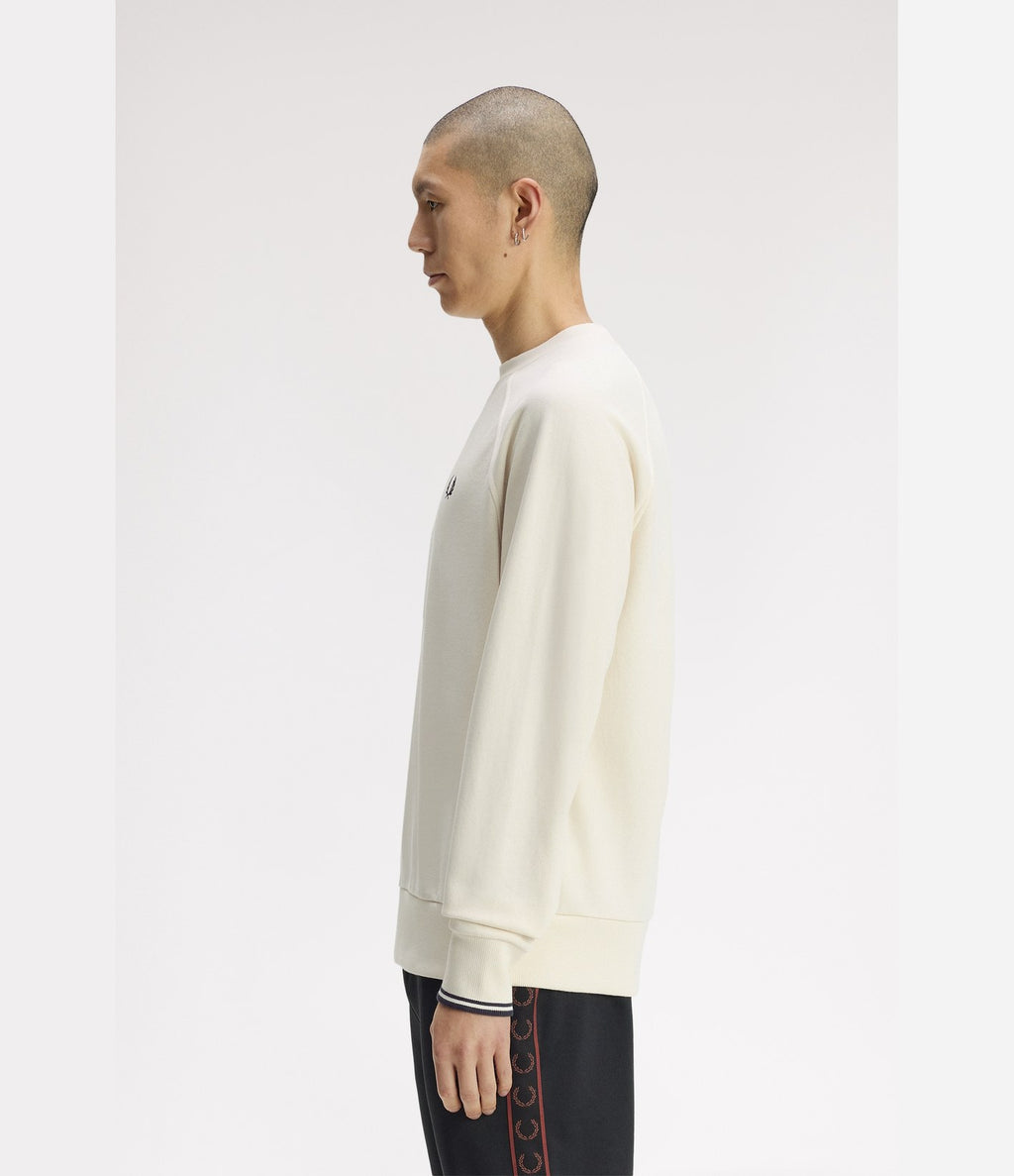 Fred Perry Tipped Crew Neck Sweatshirt Ecru