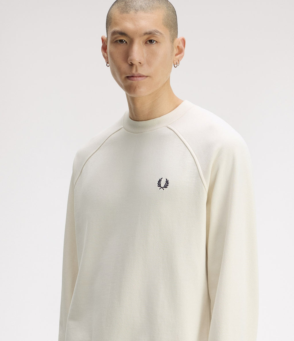 Fred Perry Tipped Crew Neck Sweatshirt Ecru