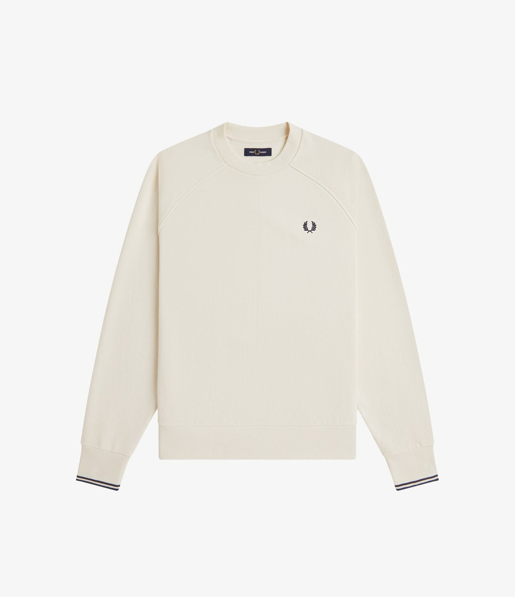Fred Perry Tipped Crew Neck Sweatshirt Ecru