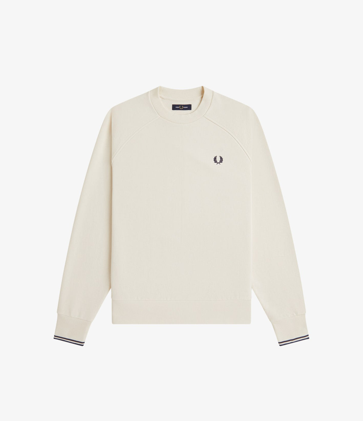 Fred Perry Tipped Crew Neck Sweatshirt Ecru