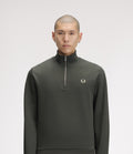 Fred Perry Half Zip Sweatshirt Dark Green