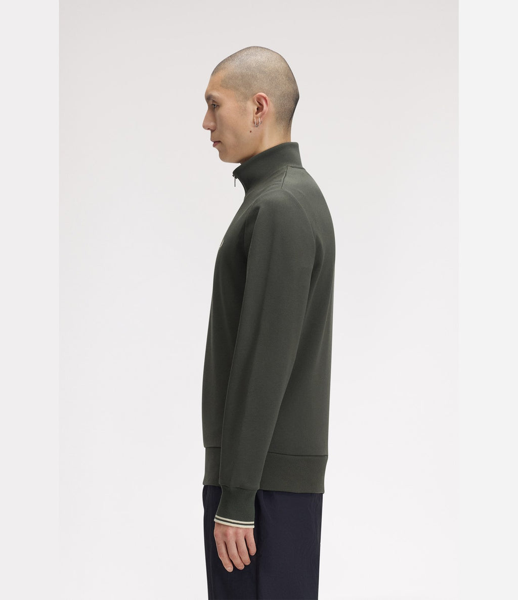 Fred Perry Half Zip Sweatshirt Dark Green