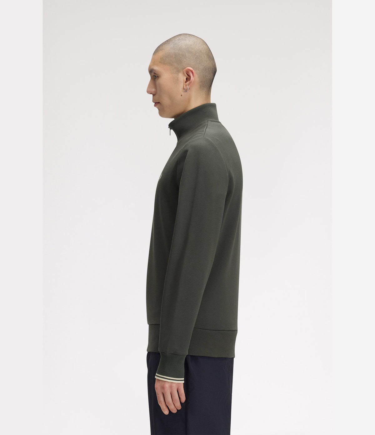 Fred Perry Half Zip Sweatshirt Dark Green