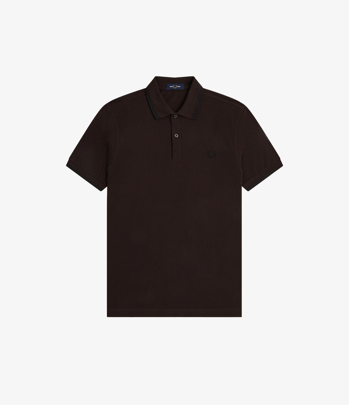 Fred Perry M3600 Twin Tipped Shirt Rich Brown Black