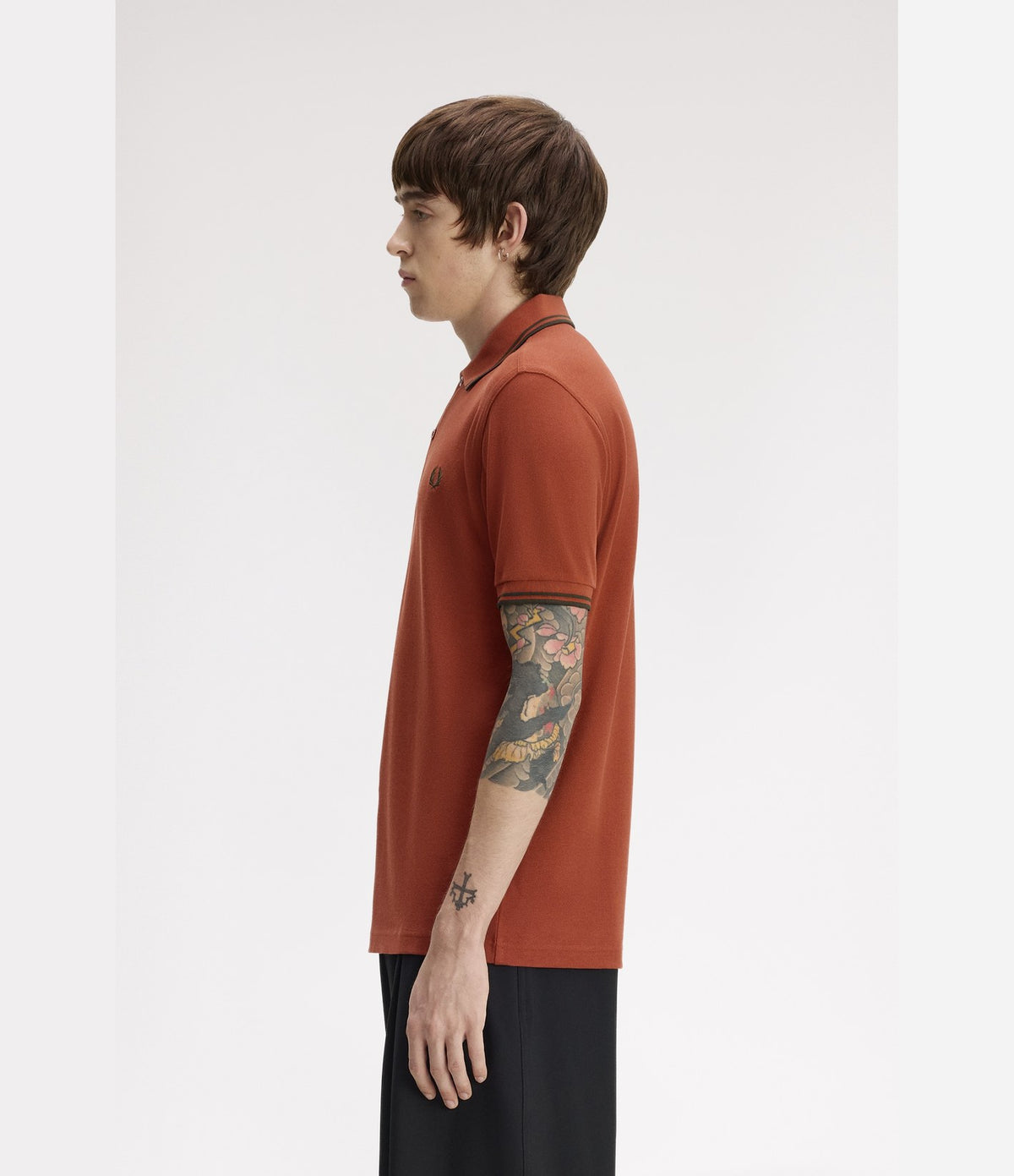 Fred Perry M3600 Twin Tipped Shirt Brandy Night Green