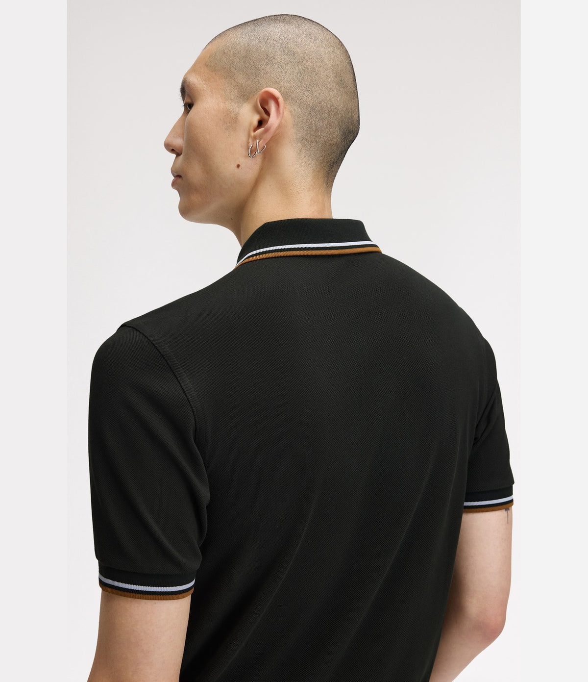 Fred Perry M3600 Twin Tipped Shirt Night Green Dusky Blue Dark Caramel