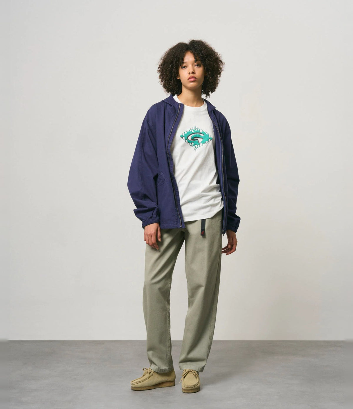 Gramicci Herringbone Hooded Jacket Navy