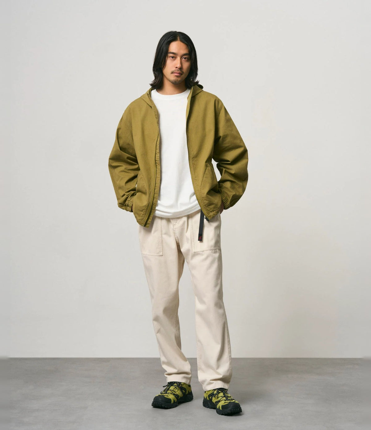 Gramicci Herringbone Hooded Jacket Olive Drab