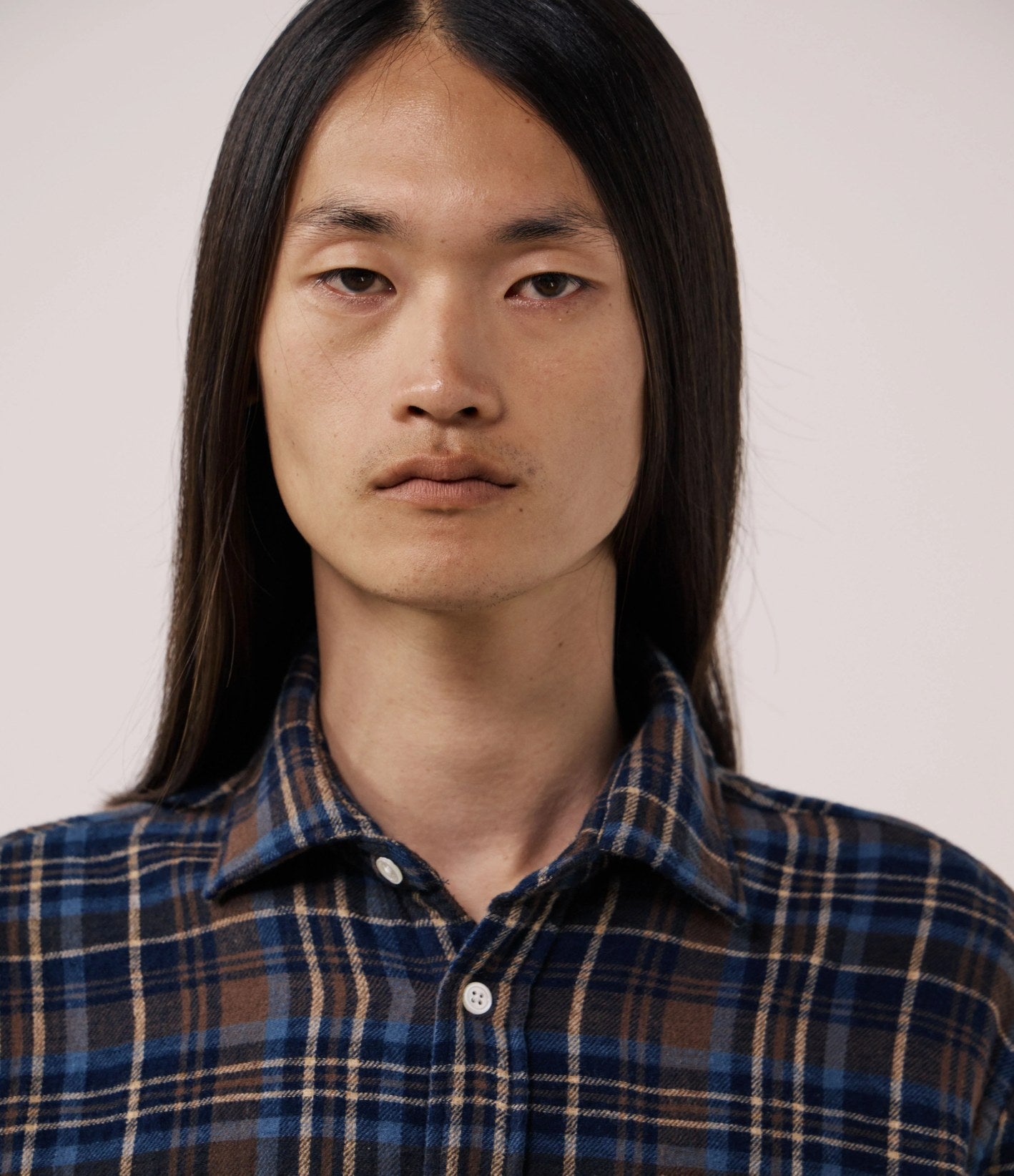 Hartford Paul Checked Shirt Brown & Blue