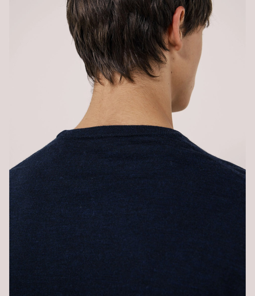 Hartford Merino Crew Navy