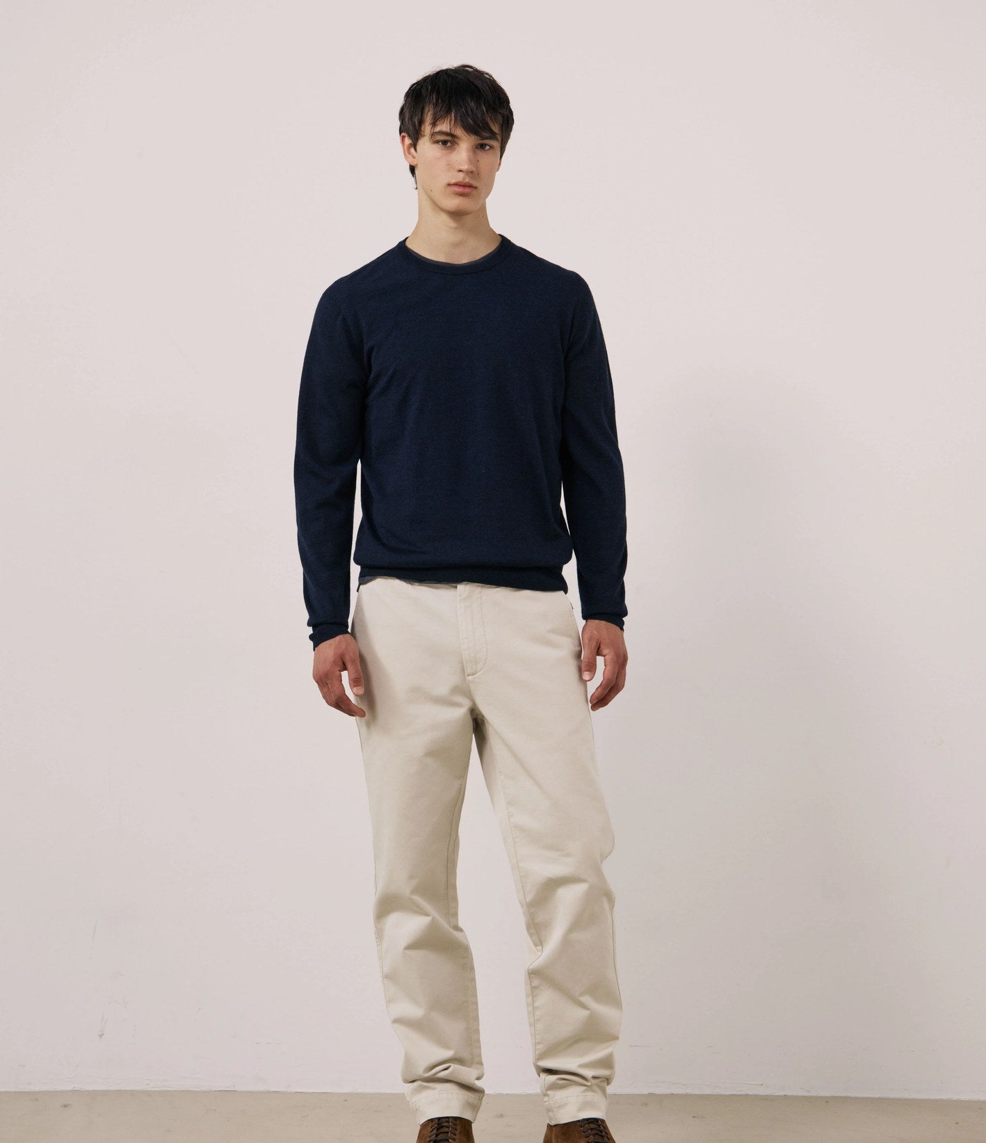 Hartford Merino Crew Navy