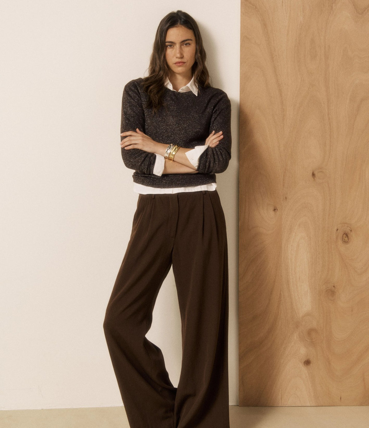 Hartford Maddy Jersey Lúrex Chocolate