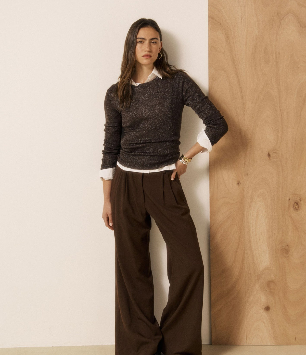 Hartford Maddy Jersey Lúrex Chocolate