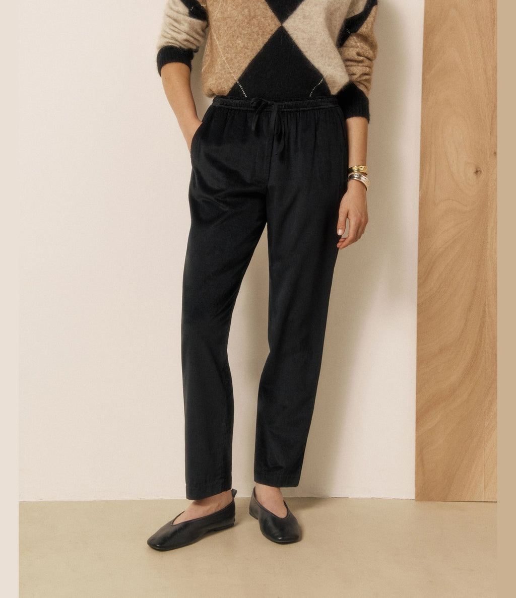 Hartford Perline Pantalón Pana Negro