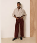 Hartford Poli Velvet Trousers Burgundy
