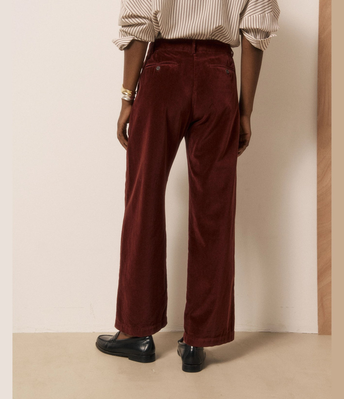 Hartford Poli Velvet Trousers Burgundy