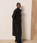 Hartford Vito Houndstooth Coat Brown and Black