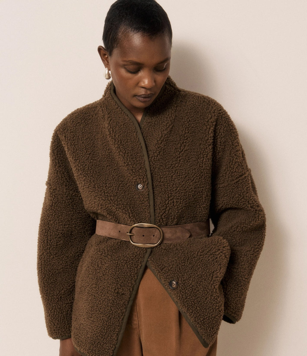 Hartford Valdi Sherpa Jacket Brown