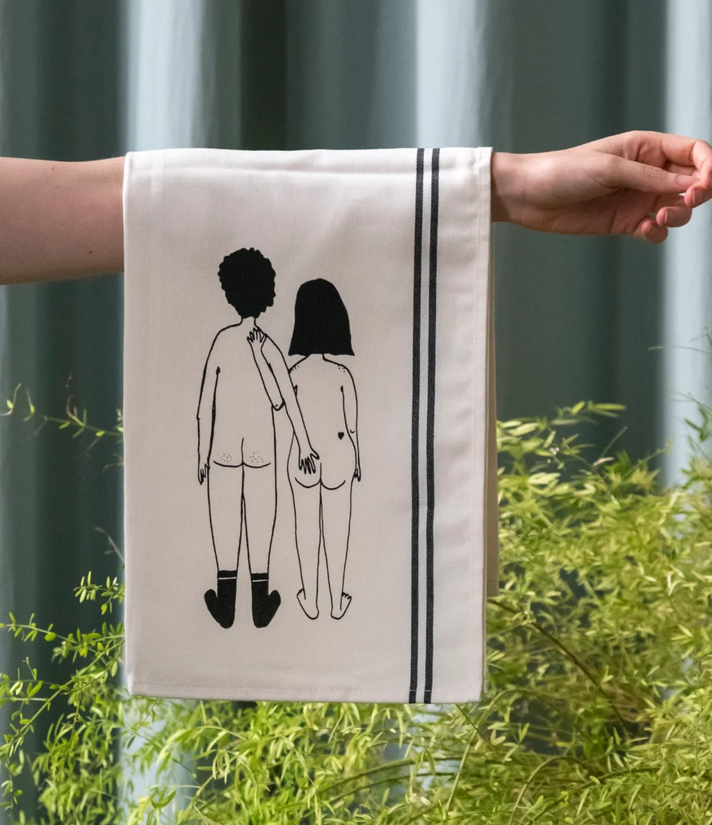 Helen B Tea Towel Naked Couple Back