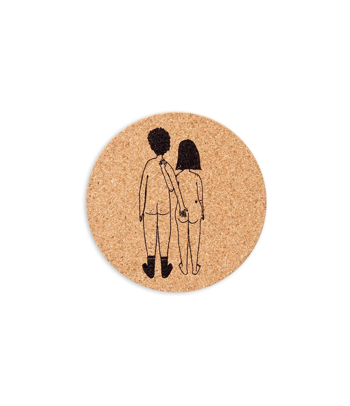 Helen B Coaster Cork Naked Couple Back Set 6