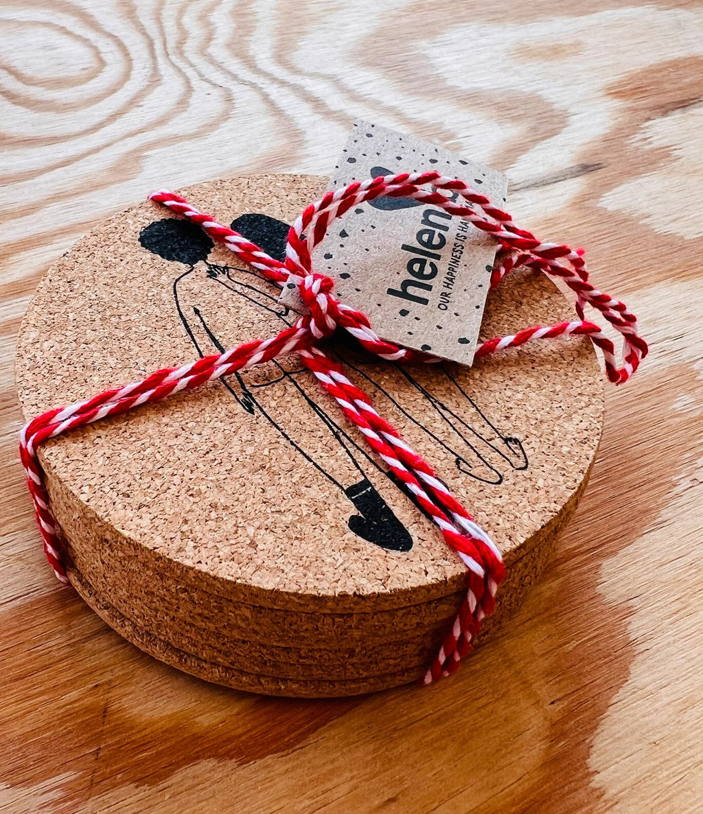 Helen B Coaster Cork Naked Couple Back Set 6