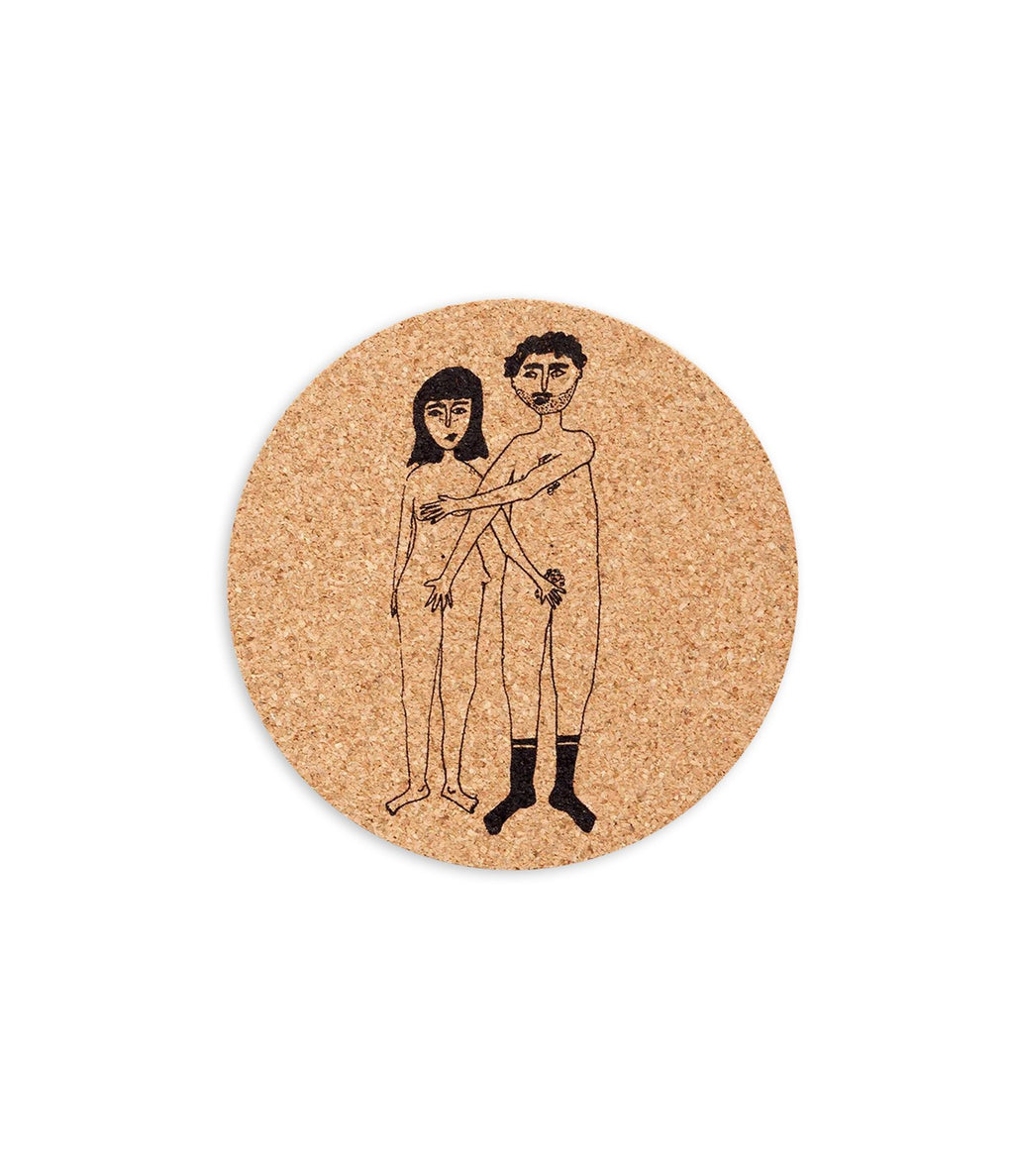 Helen B Coaster Cork Naked Couple Set 6