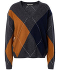 JcSophie Philippa Sweater Grey Cognac Argyle
