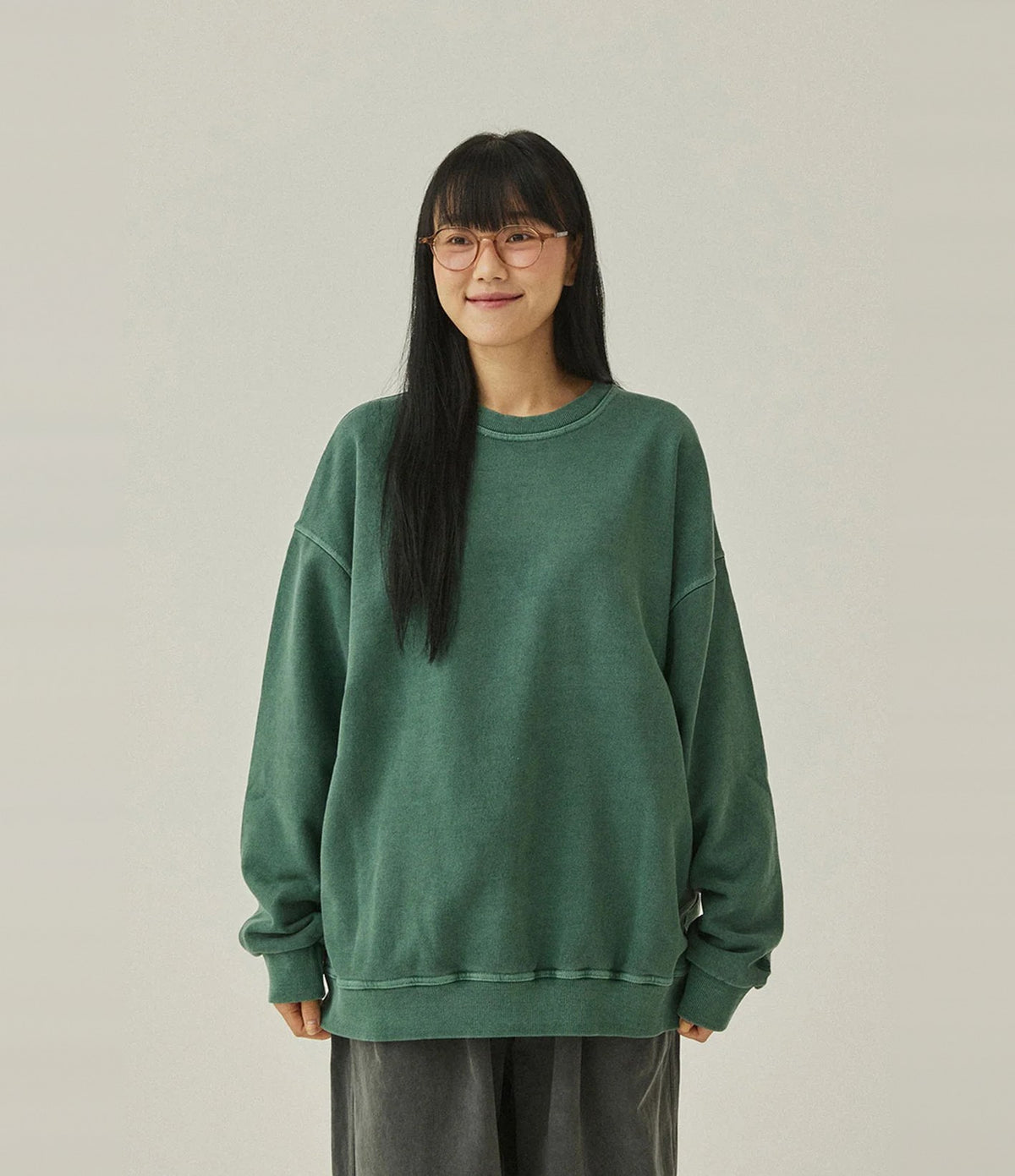 Kappy Pigment Sweat Shirt Verde Oscuro